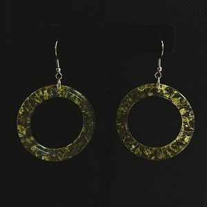 Handmade Resin and Peridot Earrings